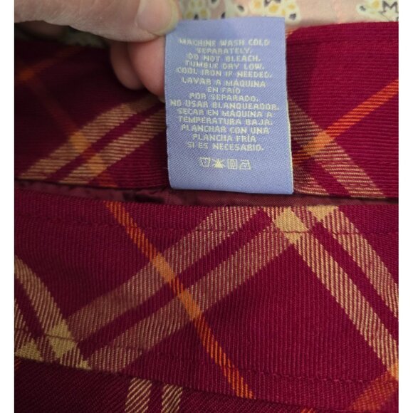 Laura Scott Plaid Skirt M/M Red & Orange Academia teacher whimsygoth - Picture 5 of 6